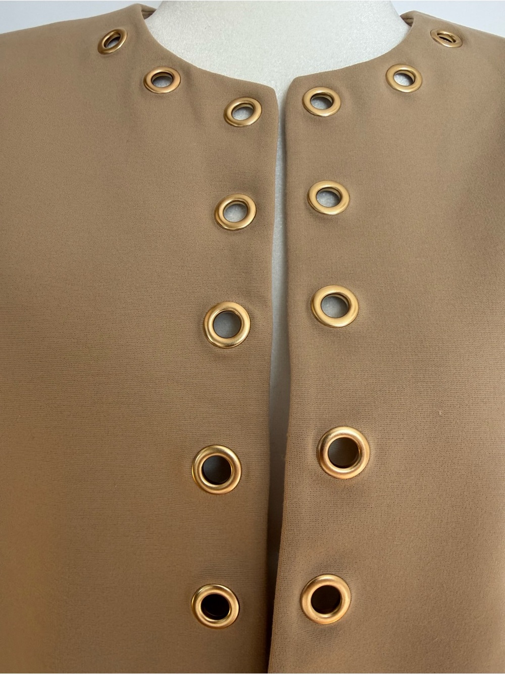 Michael Kors Beige Cream Grommet-Trim Blazer